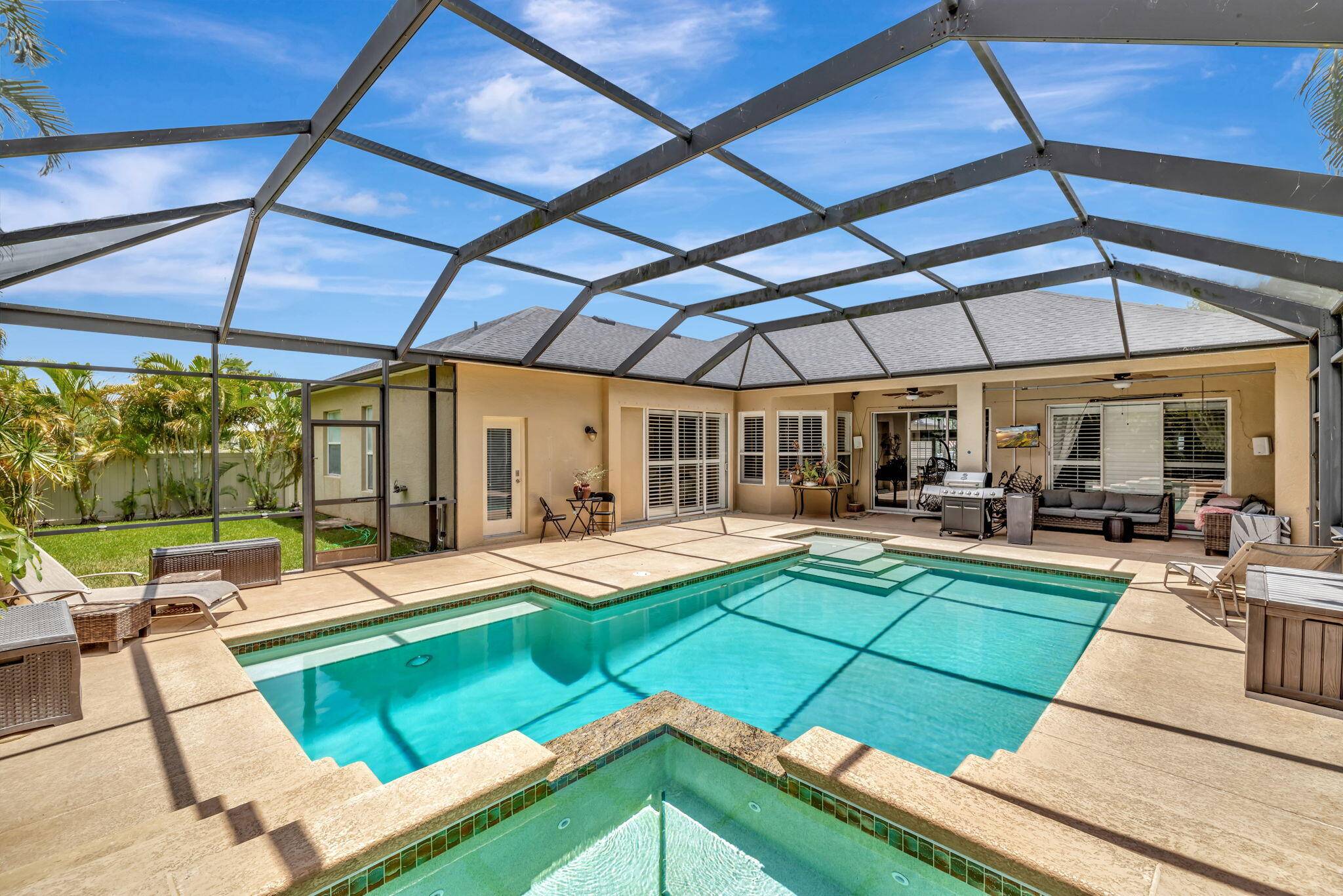 Welcome home to this beautifully maintained 4bed 3bath 3car single family pool home featuring a desirable split floor plan with a private backyard oasis.