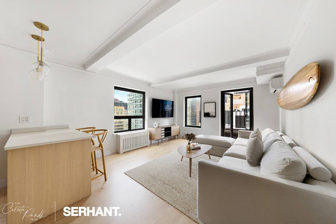 Sun filled and beautifully renovated one bedroom with a private balcony in a landmark Art Deco building designed by Boak amp ; Paris.