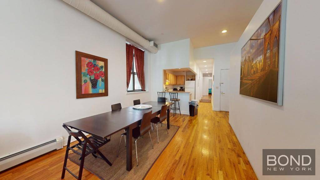 Live large in this enormous 4 Bedroom Loft offered furnished or unfurnished with central open kitchen, dining area, large bright living room, 2 full baths and laundry room with full ...