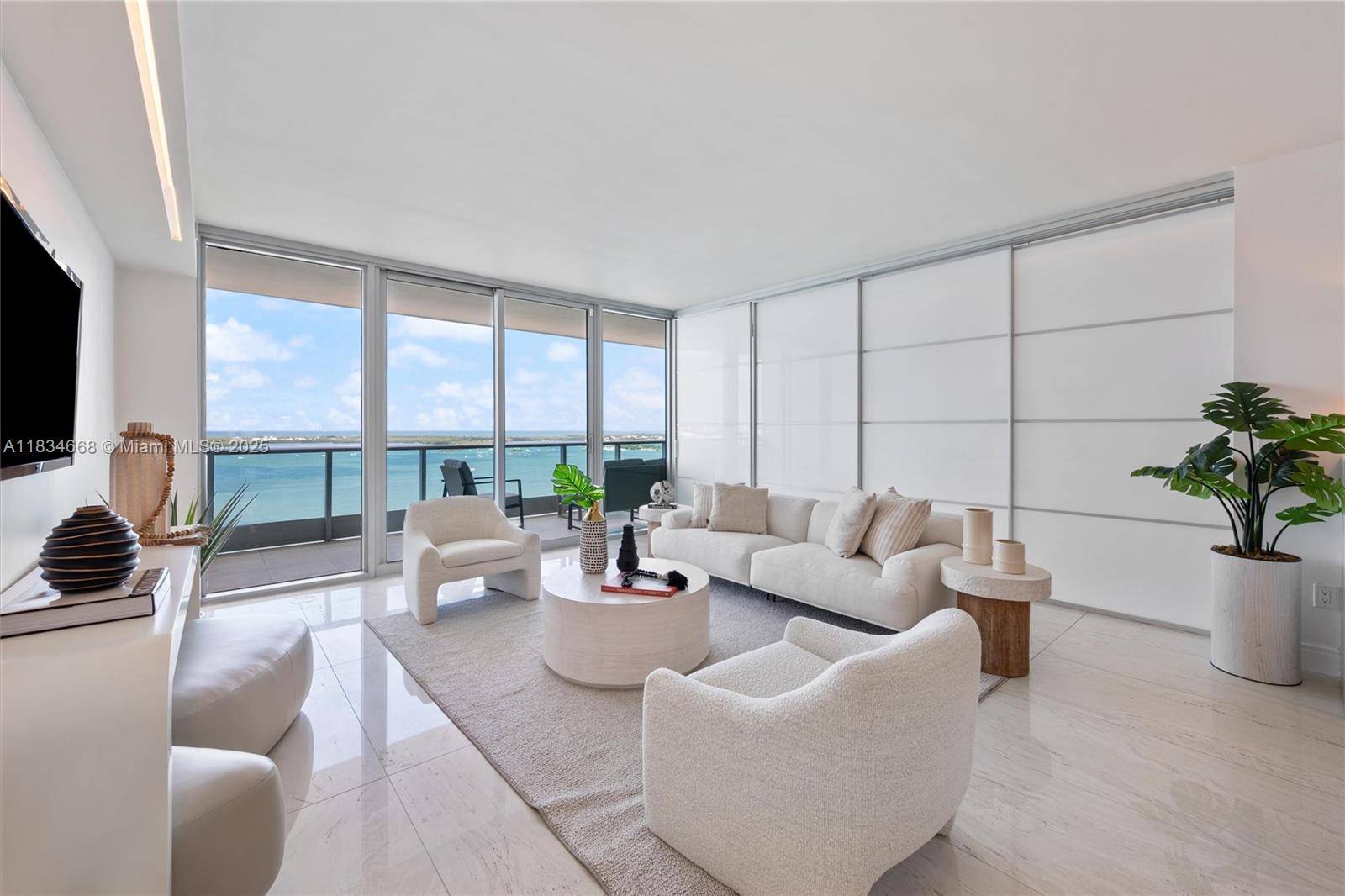 Direct ocean view 3 bedroom, 3 bathroom luxury condo in the prestigious Jade Residences at Brickell Bay.
