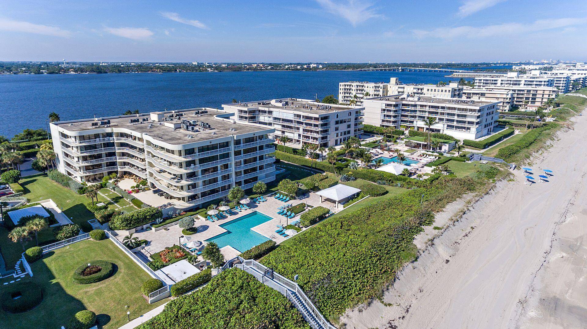 Situated directly on the Atlantic Ocean with miles and miles of sandy beach, the Meridian is one of the premier buildings in Palm Beach.
