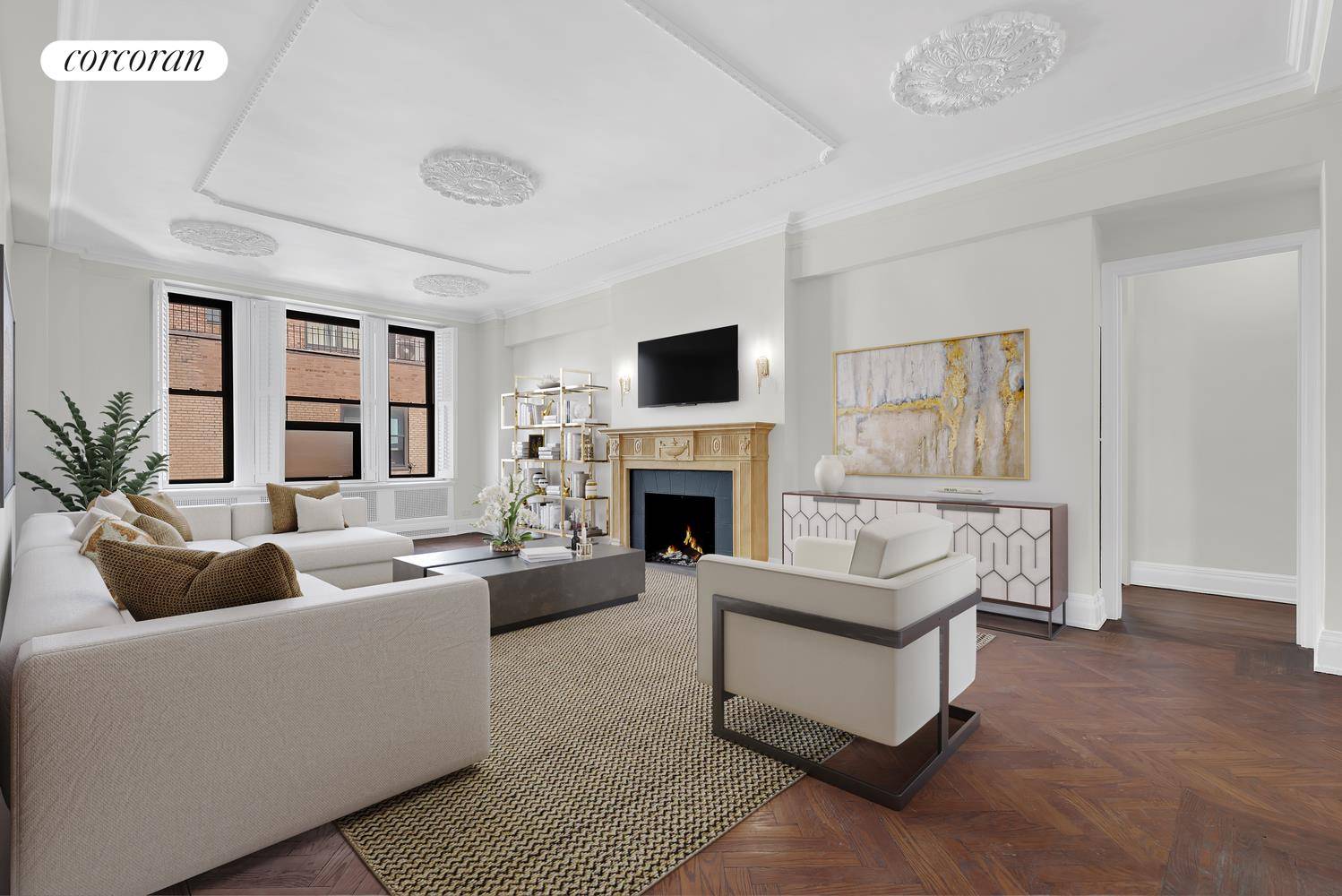 Bright and airy top floor D line at incomparable 480 Park Avenue.