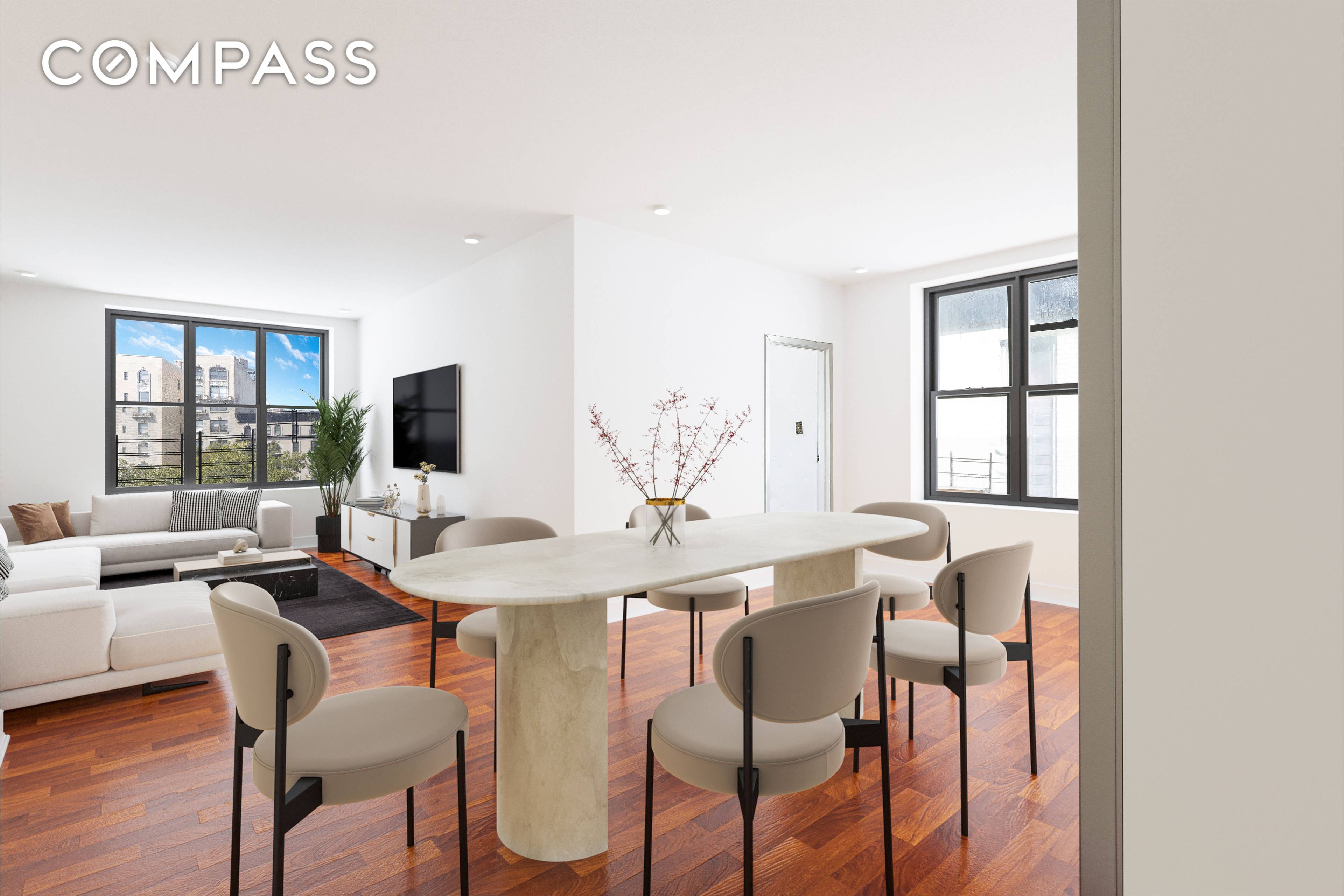 Top floor 3BR 1BA with big, open views over Adam Clayton Powell Blvd.