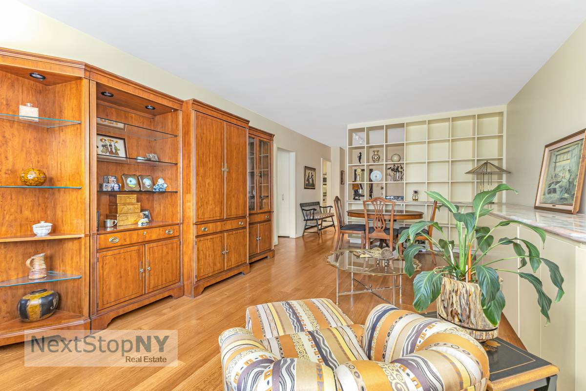 An incredibly large, one bedroom apartment, with views of the Empire State Building and Chrysler Building, featuring 3 spacious closets, 1 of which is a walk in.