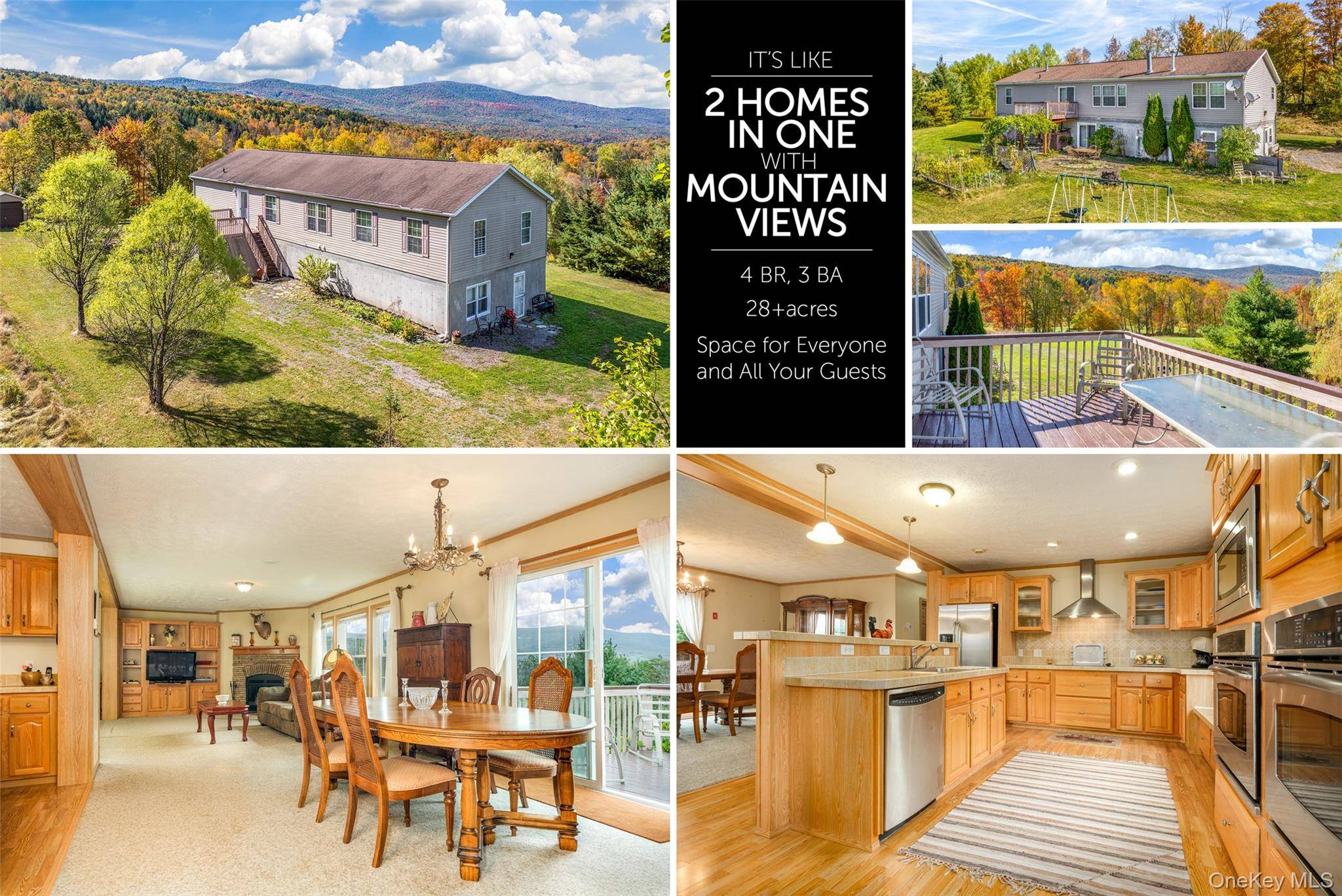 Welcome to your dream retreat where serene mountain views meet easy care living on 28 acres.