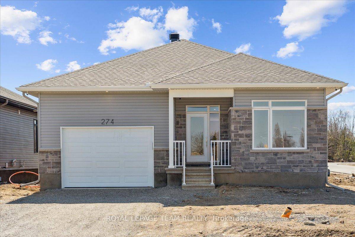 Located in the new community of Stirling Meadows, Brockville, this detached bungalow offers convenience and comfort with easy access to Highway 401 and nearby shopping and amenities.