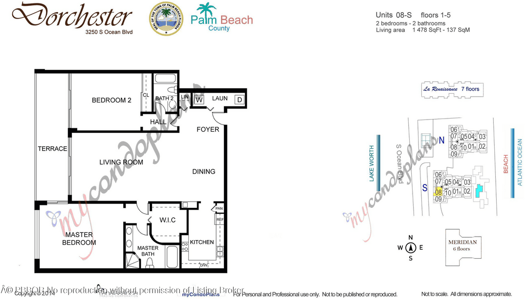 Fully reimagined and masterfully renovated, this exceptional 2 bedroom, 2 bath residence at The Dorchester offers breathtaking Intracoastal water views and spectacular sunsets from every room.