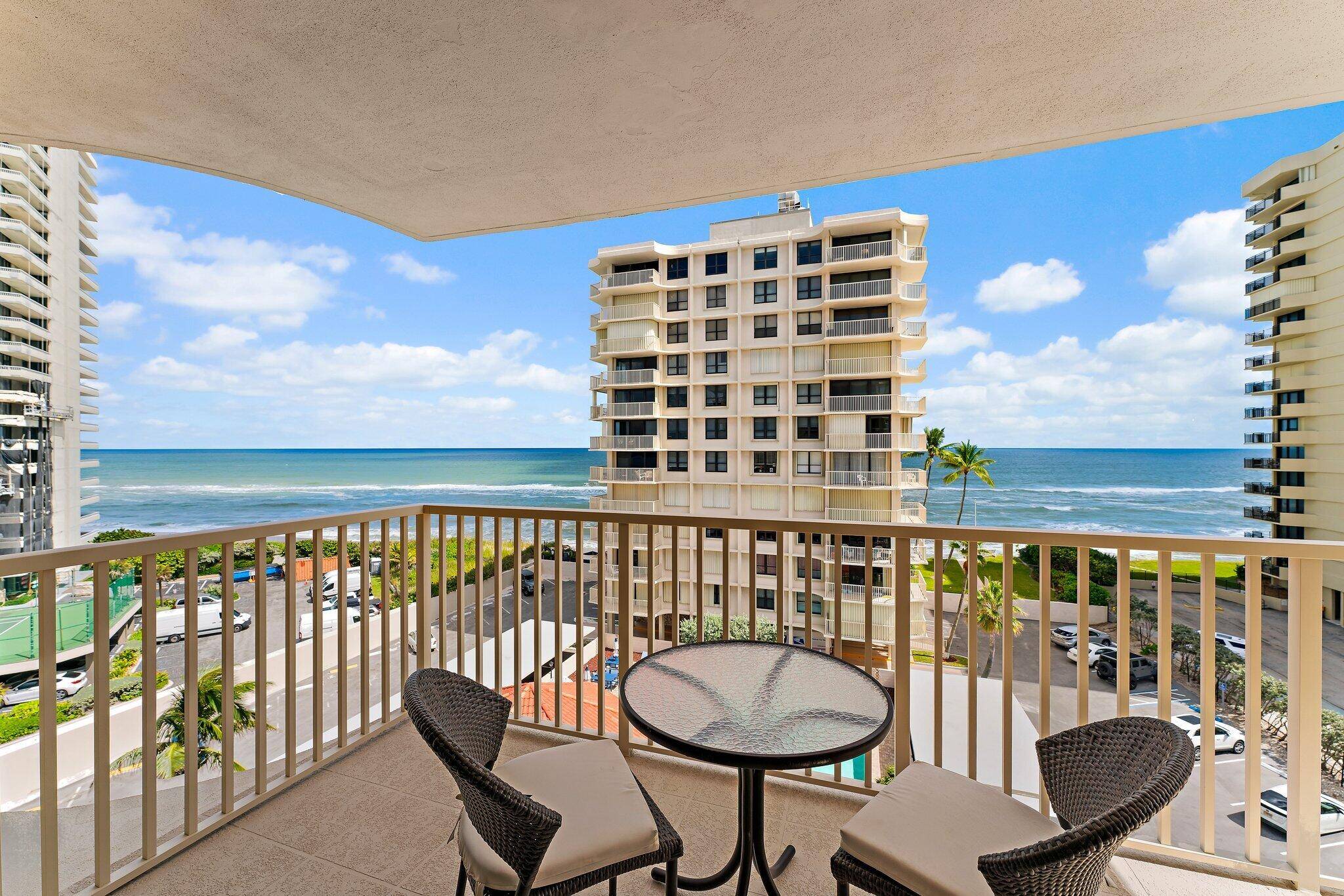 Beautifully renovated 2 bedroom, 2 bath corner condo on Singer Island offering stunning ocean and Intracoastal views.