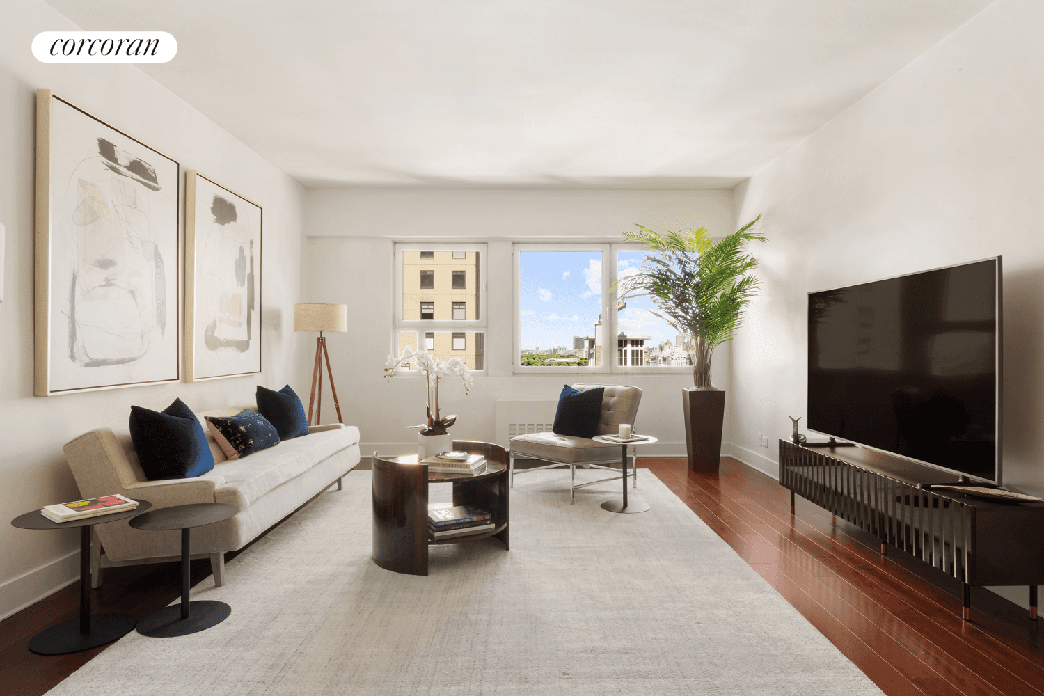 Soaring above midtown Manhattan this sophisticated, oversized one bedroom apartment offers incredible views of the Park and City skyline.