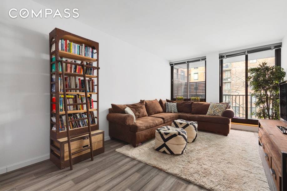 Residence 3B is a thoughtfully renovated one bedroom, one bathroom condominium with large balcony spanning nearly the entire width of the home.