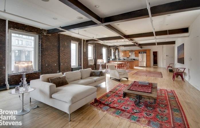 Available immediately for short or long term rental, this Soho loft overlooks Lafayette Street and Spring Street.