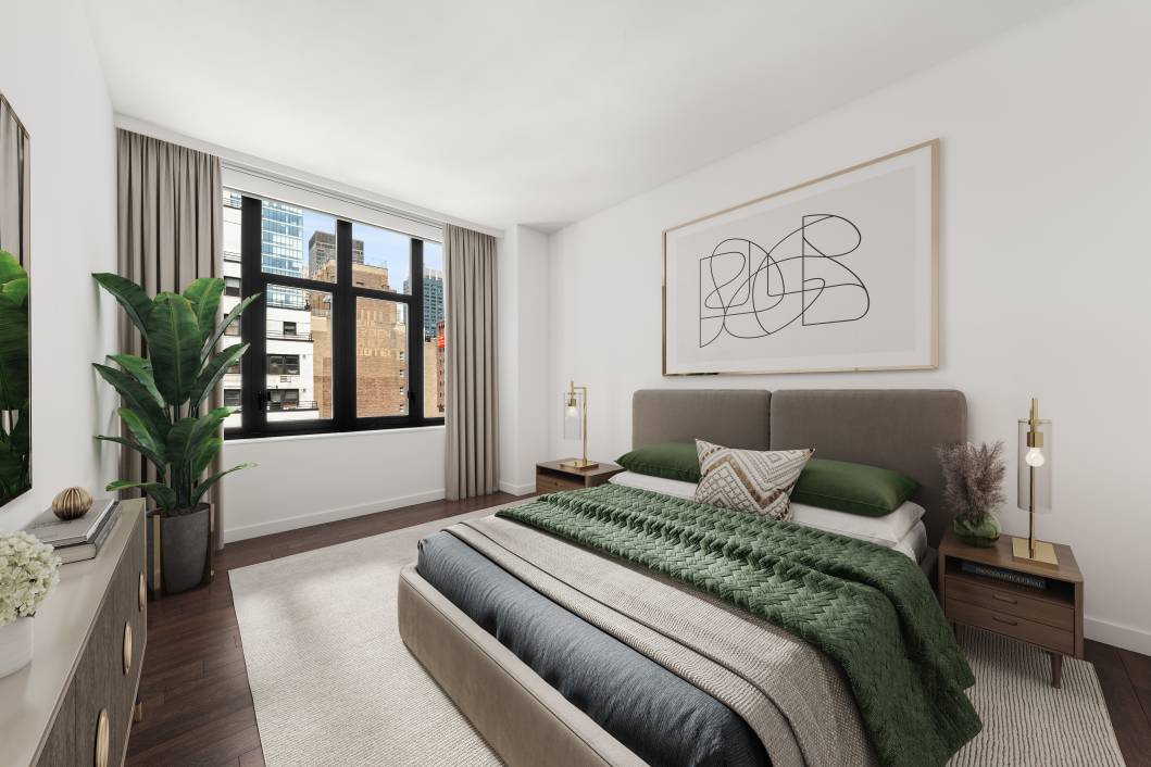 Residence 15A is a modern 1, 077 square feet two bedroom, 2 bathroom home with lovely views in the recently completed full service Lindley Condominium.