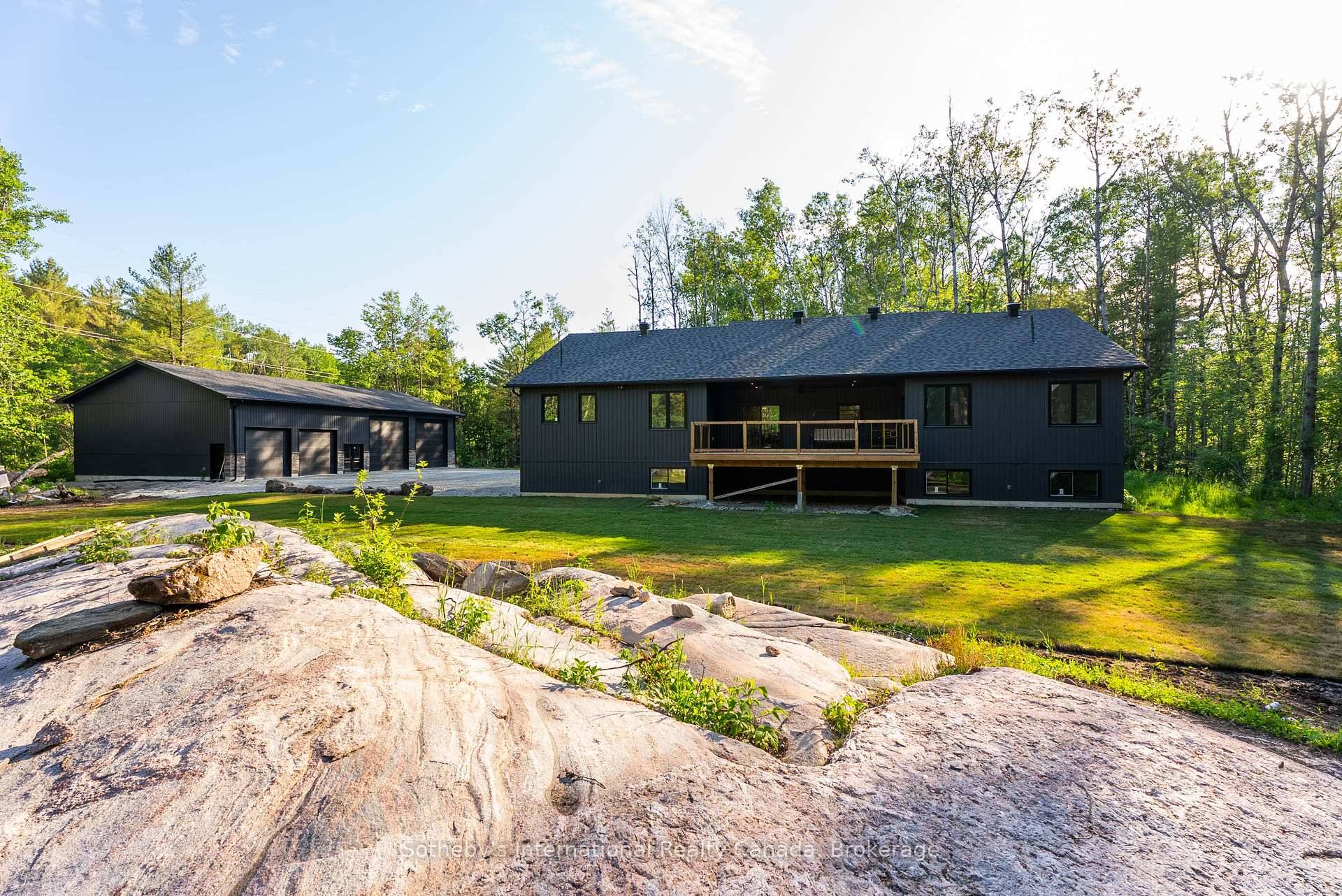 Step into this exceptional, newly built 2, 000 sq ft home AND 2800 sq ft garage, nestled on over 4 acres of prime, private, granite infused land in Washago, ON ...