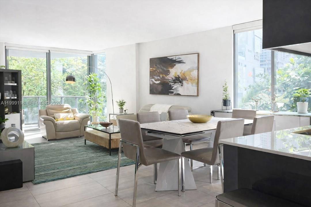 Beautifully remodeled 2BR den residence at MyBrickell, with owner using the den as a 3rd bedroom, and 2 full baths.