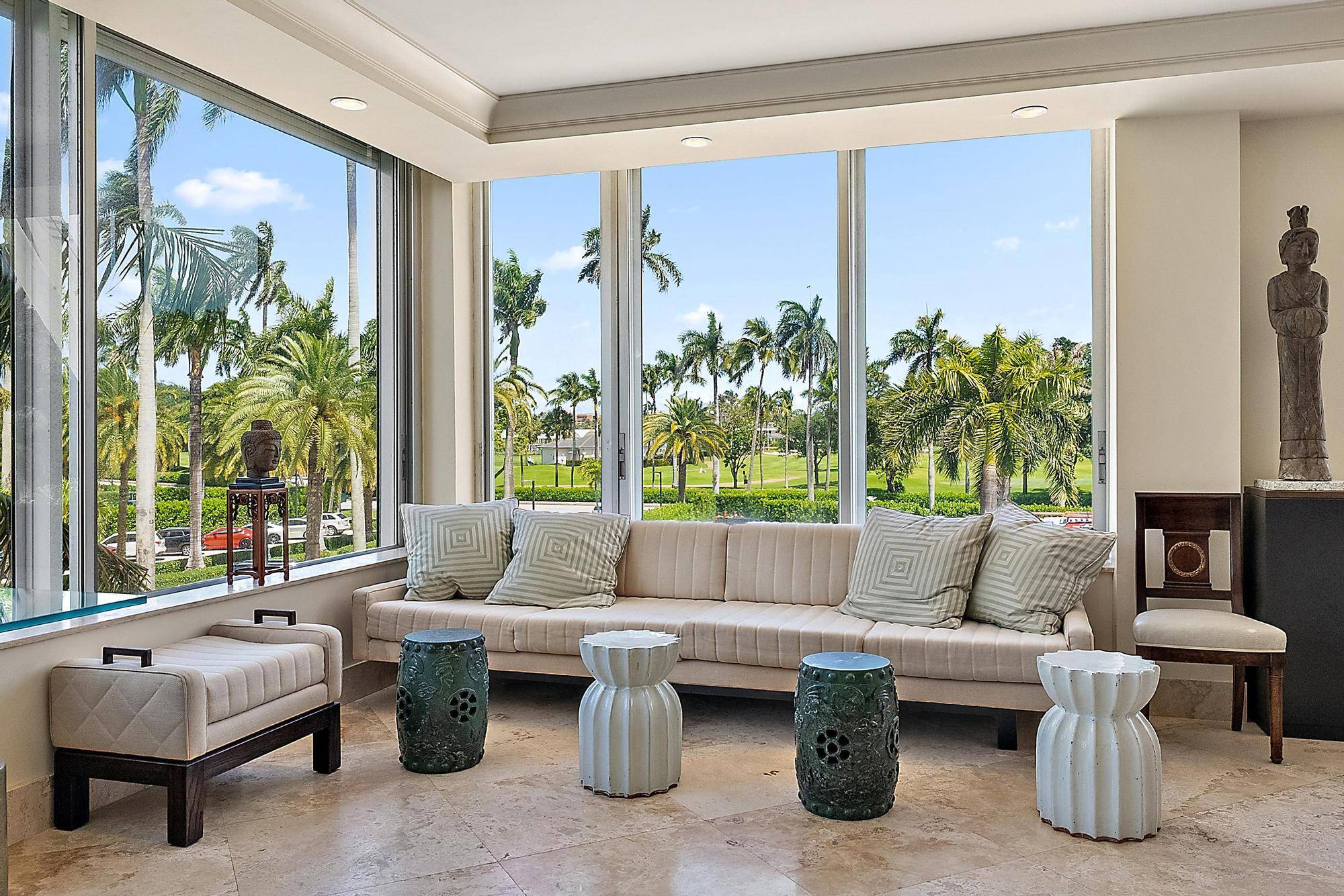 Located in mid town on Palm Beach Island this lovely 2 bedroom, 2 bath condominium is offered furnished.