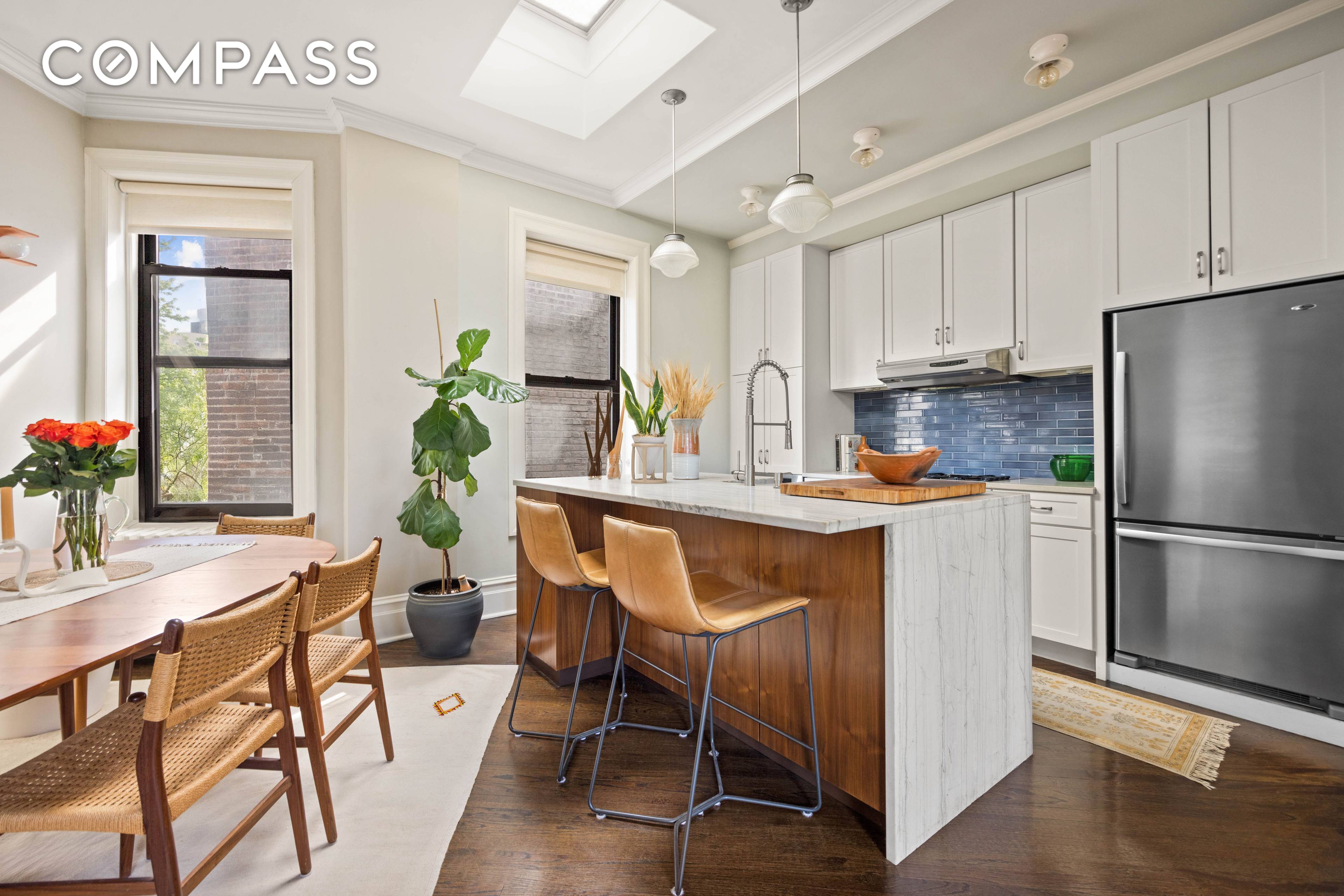 Experience the perfect blend of historic charm and modern luxury in this oversized two bedroom, two bathroom co op located in the heart of Prospect Heights.