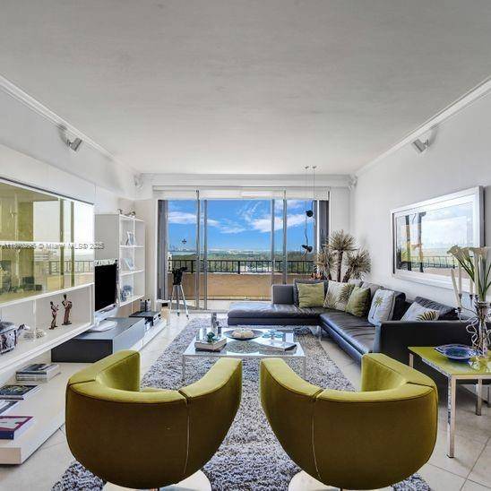 View of water and Miami Skyline.