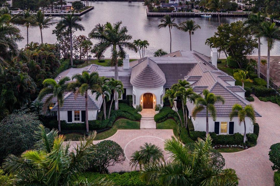 Rarely available Polo Cove exceptional waterfront estate in the heart of Gulf Stream offering 150' of frontage on a protected cove just off the Intracoastal Waterway.