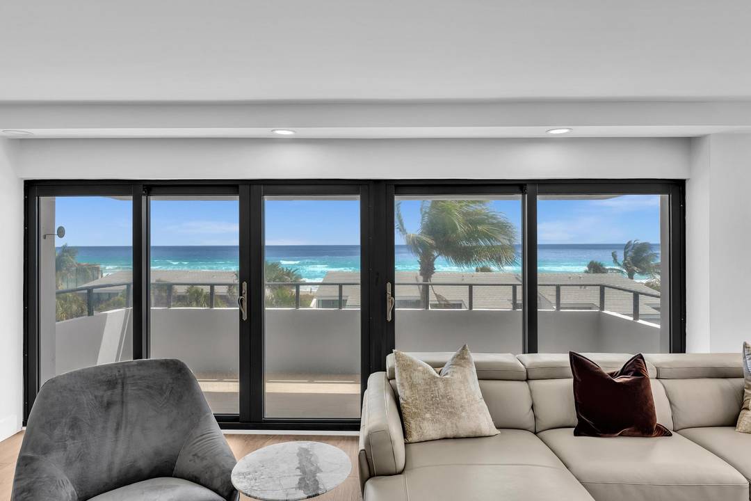 Stunning desirable SE corner unit with beautiful sweeping ocean views from north to south in a small boutique 5 story building with covered parking under the building.