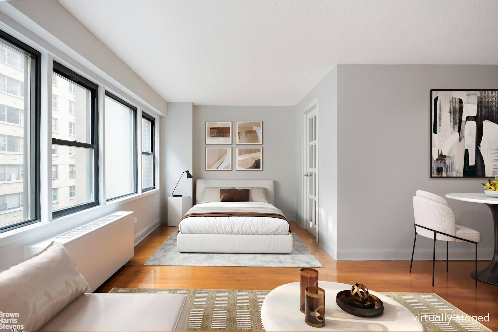 Apartment 5A is a bright, south facing Junior 1 bedroom 1 bathroom home offering exceptional closet and storage space.