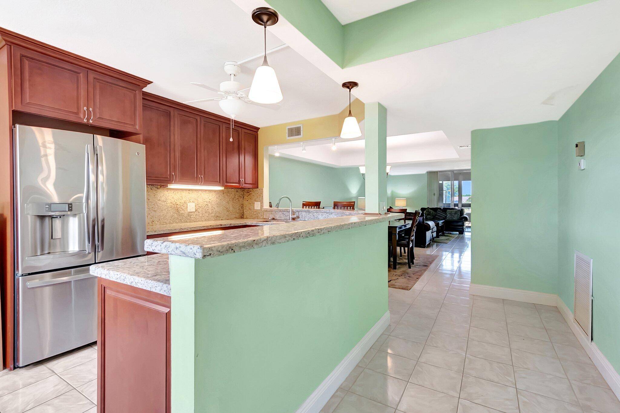 Corner unit, windows in every room.
