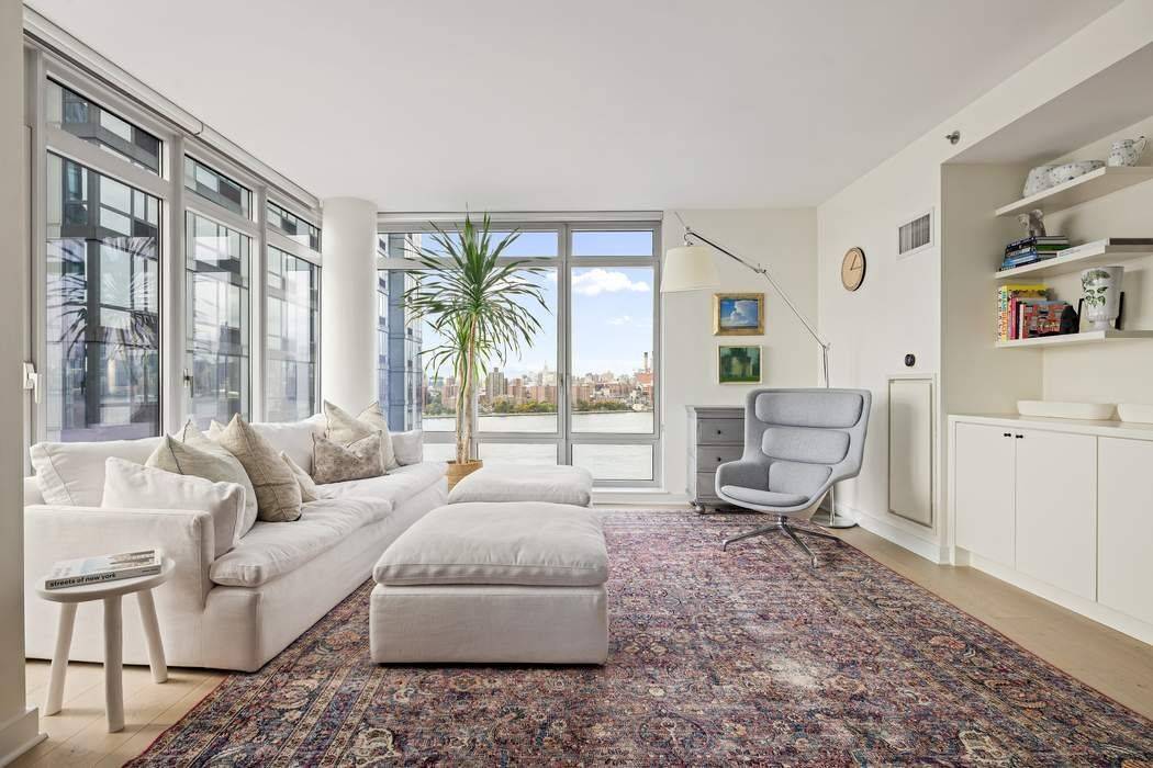 This stunning corner unit, located on the 14th floor of 2 Northside Piers, stands as one of Williamsburg, Brooklyn's most desirable condos.