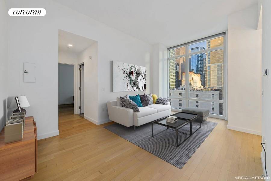 So RARE 12' dramatic high ceiling, sun drained east facing, high floor large Condo 1BR in Luxury Full Service Platinum Condo in the most vibrant neighborhood, perfectly centered between the ...