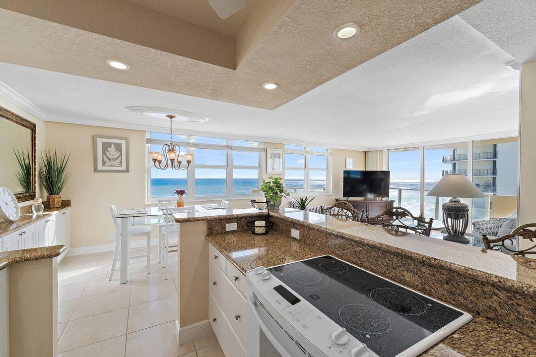 Direct oceanfront and on the sand, this 2 bedroom, 2 bath residence in the desirable Aquarius Condominium with breathtaking Atlantic Ocean and Intracoastal views.