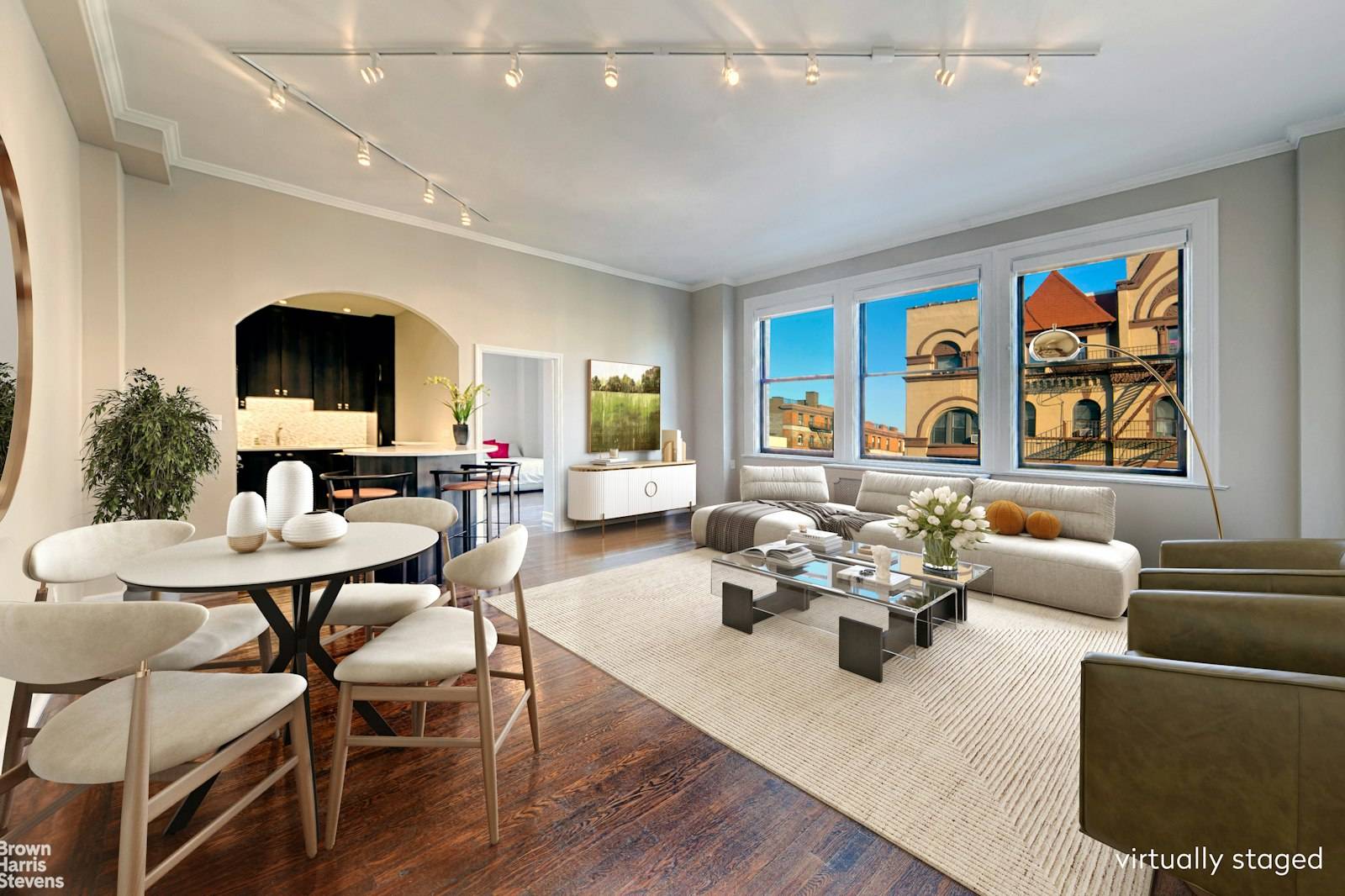 Filled with natural light, this extra large corner unit features 11.
