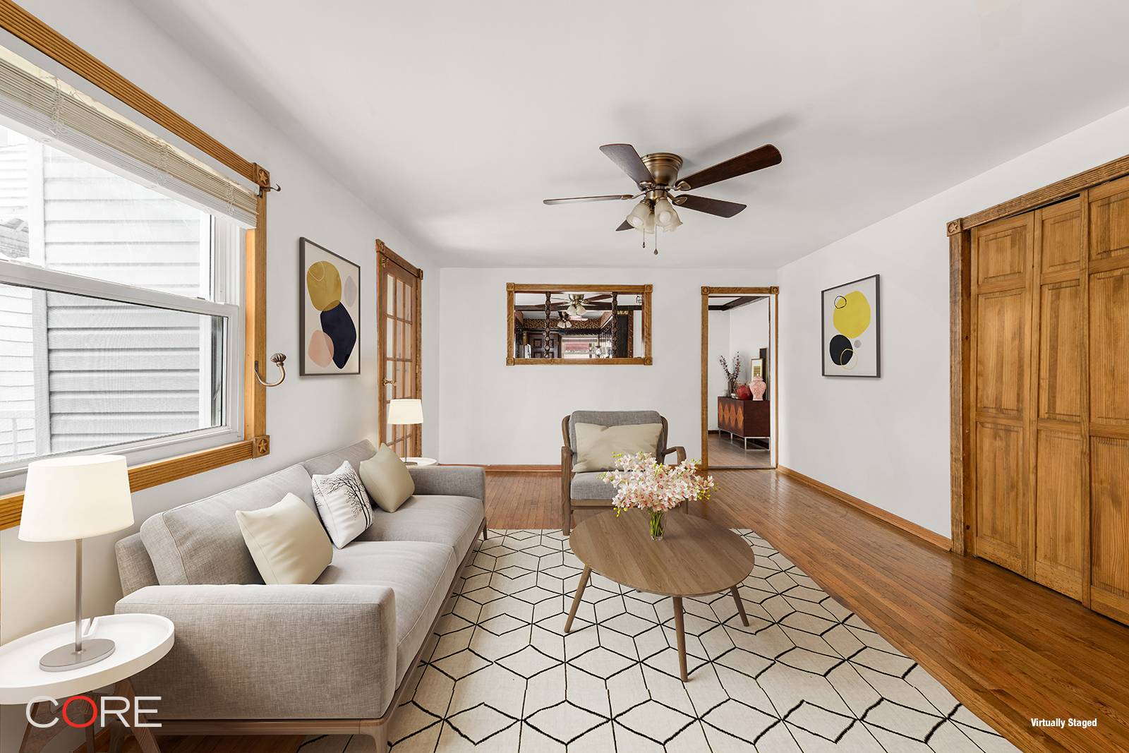 This semi detached four bedroom, two bath residence offers 1, 583 square feet of interior space across two units a railroad style layout on the lower level and a more ...