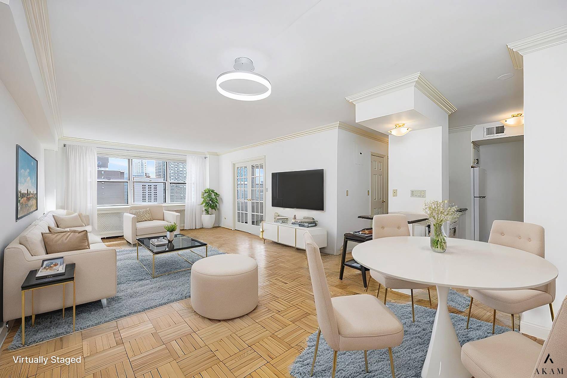 Step into a spacious and comfortable two bedroom, two bath apartment located on a high floor at The Theso Co op.