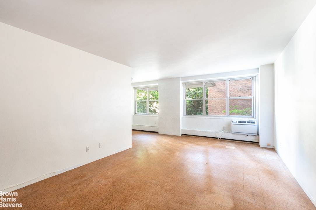 PRICE IMPROVEMENTGreat opportunity to create your own vision in this blank slate, affordable, one bedroom, one bath home, on the second floor of this Lincoln Square cooperative.