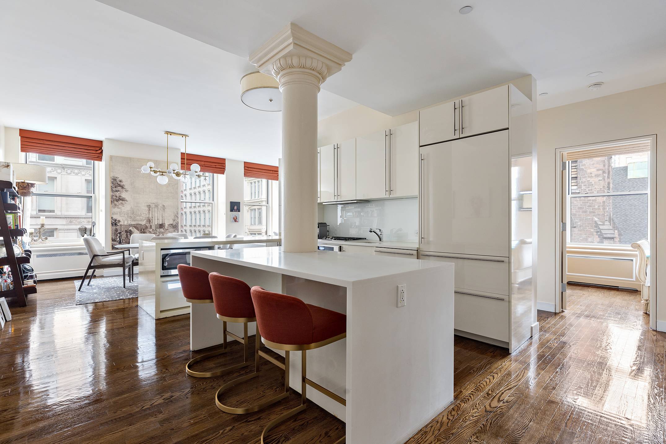 Spectacular corner loft at The Cammeyer, Residence 3F is a 1, 972 square foot, 3 bedroom, 2.