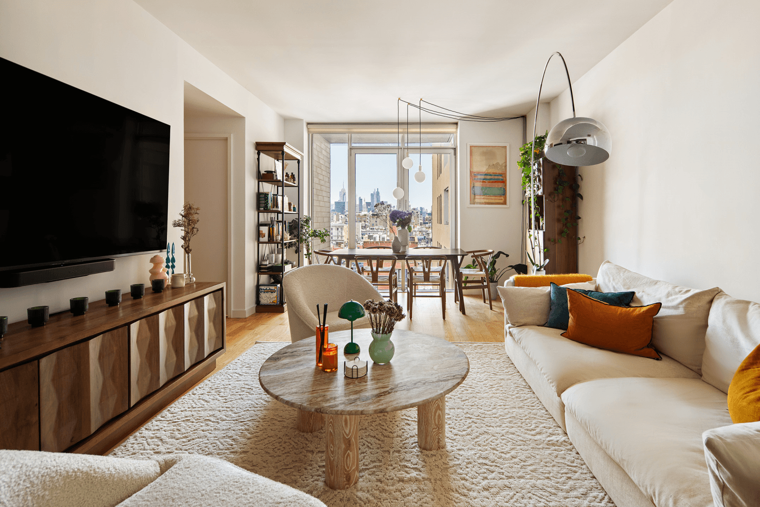 Welcome to Residence 16C at 50 Franklin St a spacious and sun drenched 2 bedroom, 2 bathroom home showcasing breathtaking, panoramic views of the Empire State Building, Chrysler Building, and ...