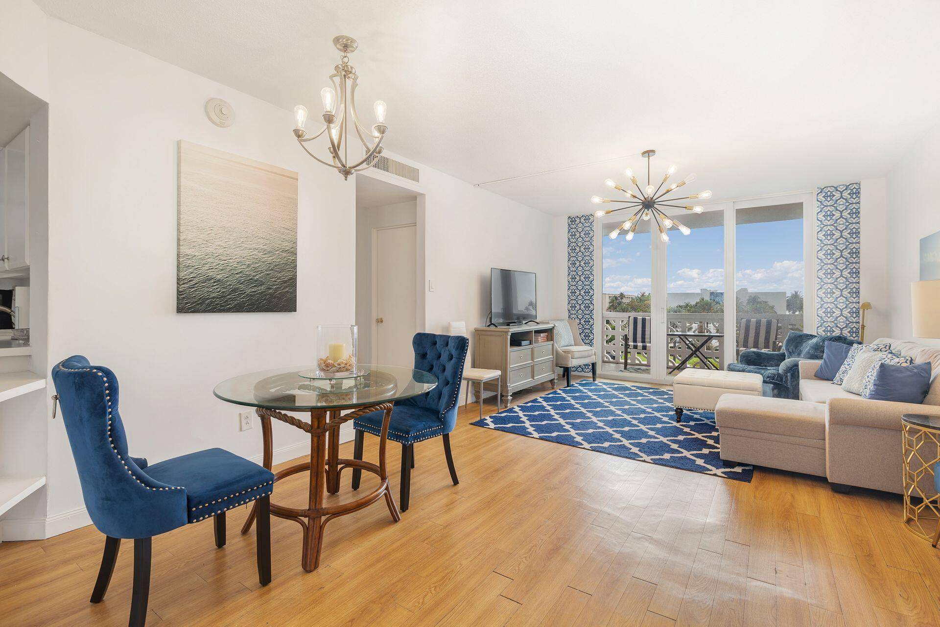 Beautifully updated and sophisticated one bed one bath coop with sweeping views of the ocean from both living room and bedroom.