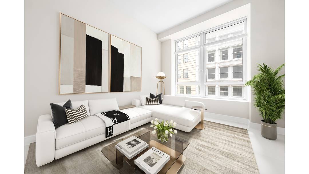 Residence meets scale, light, and luxury in this beautifully designed alcove studio spanning approximately 725 square feet.
