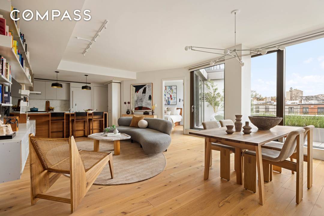 Penthouse G at 280 Saint Marks Avenue offers a rare combination of scale, design, and private outdoor living within a full service boutique condominium in the heart of Prospect Heights.