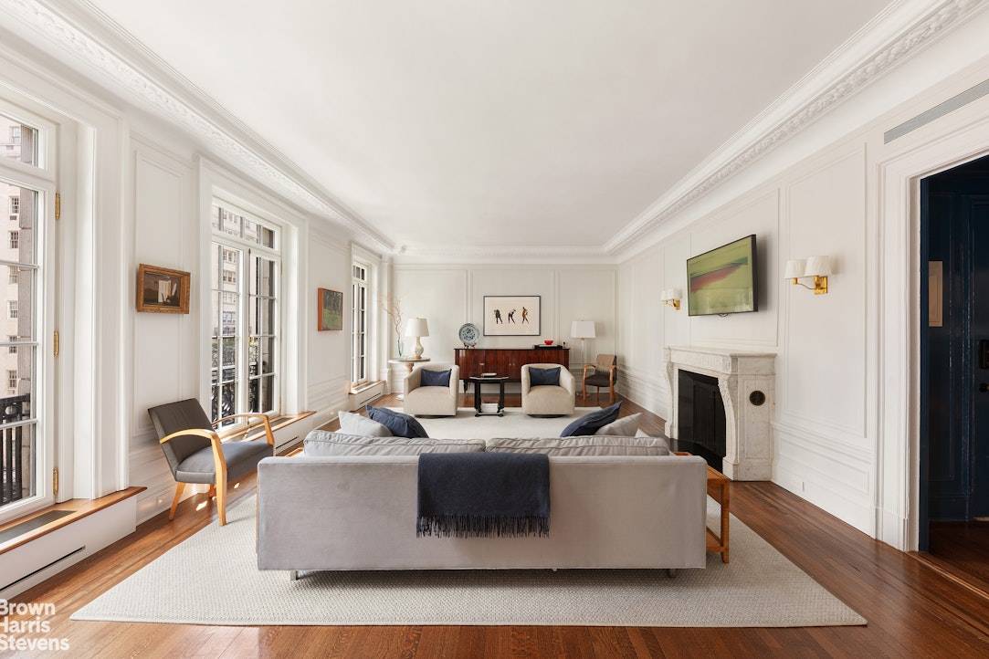 Your unique opportunity to purchase a triple mint classic 7 with central A C, ultra high ceilings, lavish detailing, and 7 floor to ceiling French windows with Juliet balconies facing ...