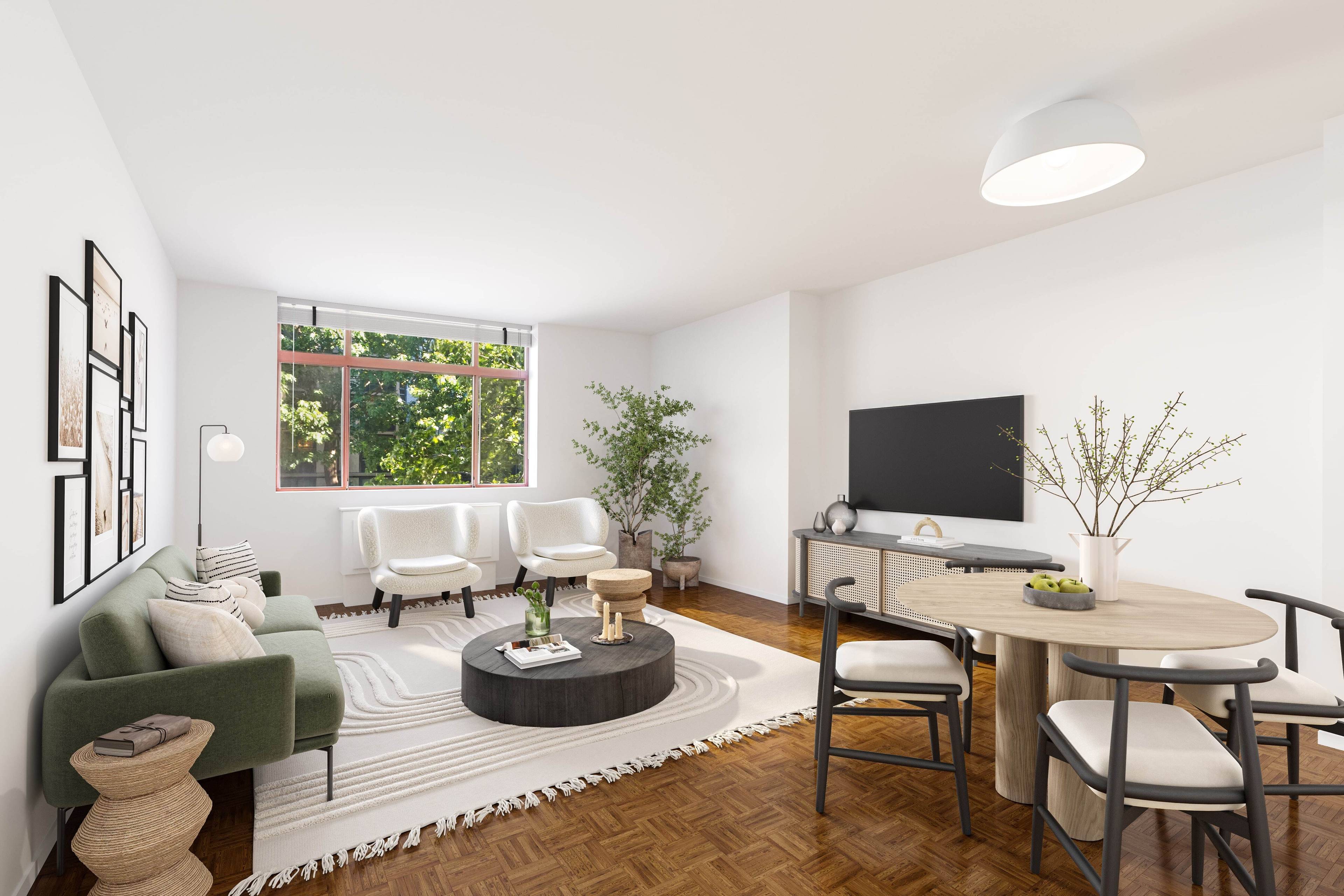 If you're searching for a sprawling one bedroom apartment with soaring ceilings, look no further.