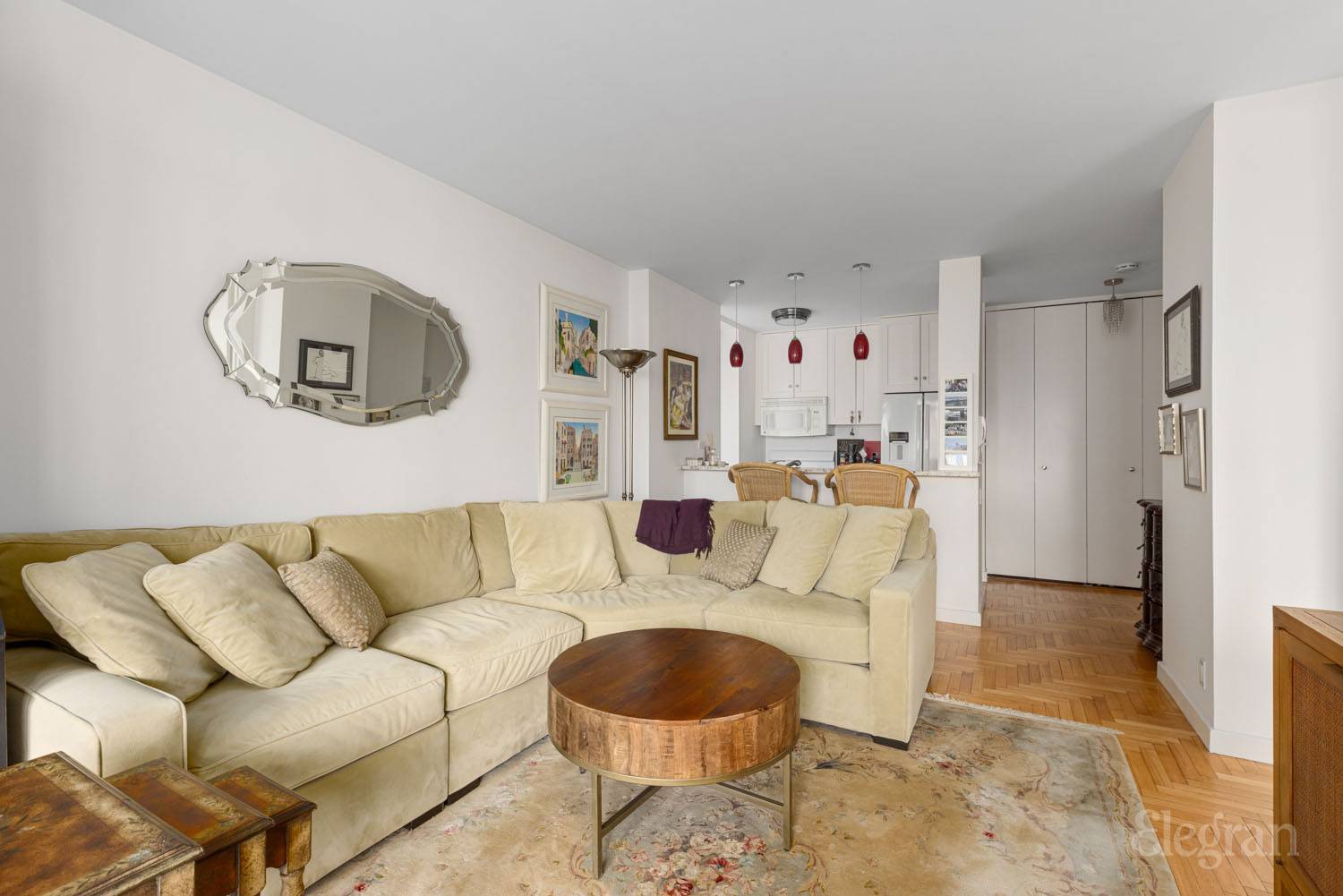 Bright and beautiful, rarely available 1 bedroom, 1 bath apartment with oversize balcony at the Dunhill Condominium.