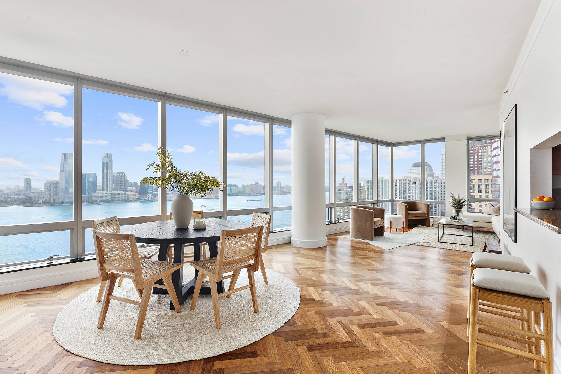 Jaw dropping Hudson River views become your daily backdrop in this stunning and rare A line two bedroom, two and a half bathroom high floor home at the elegant Ritz ...