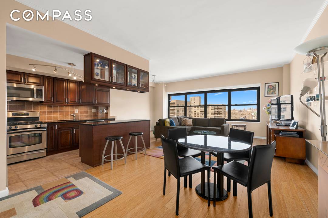 Co op Top floor unit 9. 5ft ceiling height Bamboo flooring Maintenance includes gas and electric Convertible two bedroom layout possible Perched on the highest floor at 140 West End ...