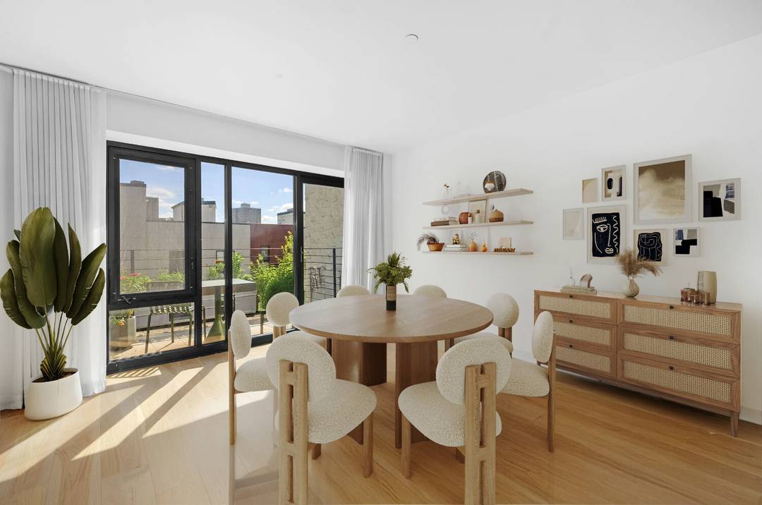 Welcome home to Residence PHA a sun filled duplex penthouse with 3 private outdoor spaces in the heart of Williamsburg.