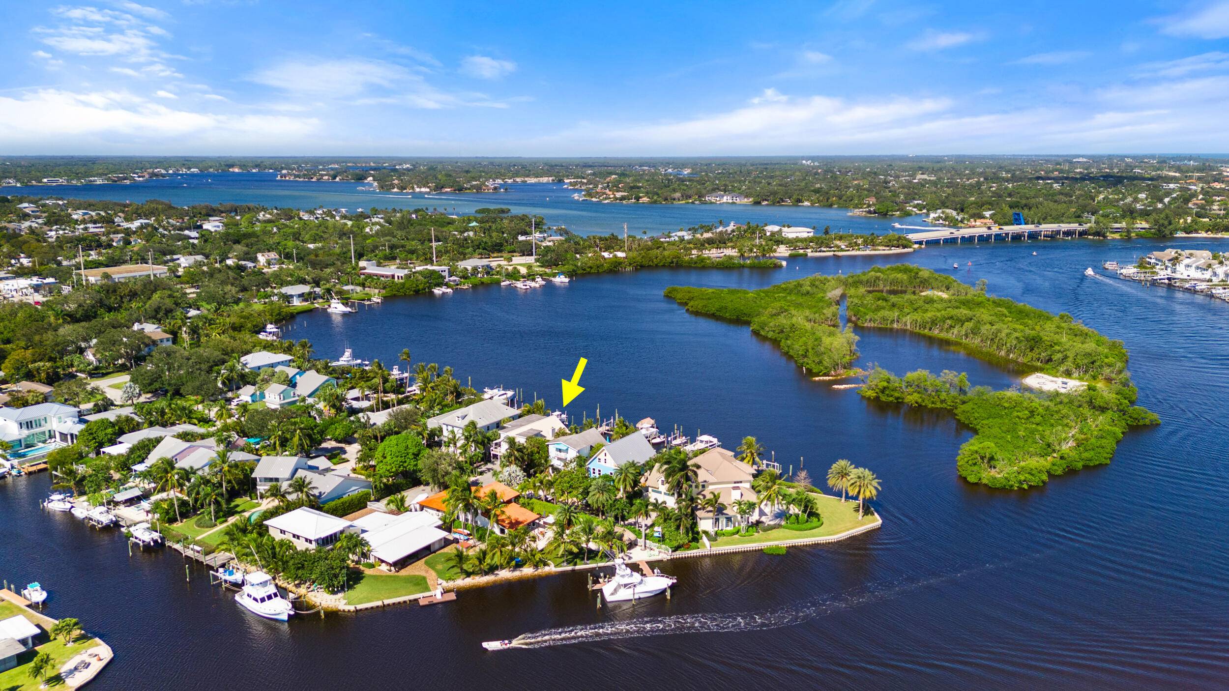 This stunning waterfront home, overlooks the serene waters of Sawfish Island.