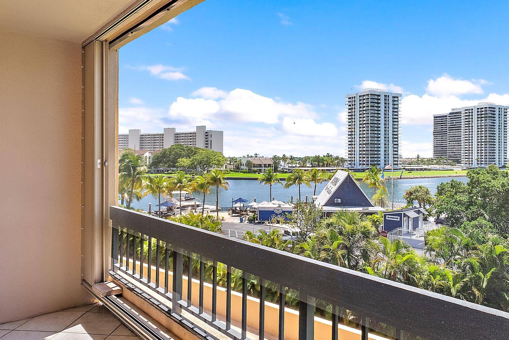 This spacious, 2 bedroom, 2 bath condo offers direct views of the Intracoastal Waterway and overlooks the marina.