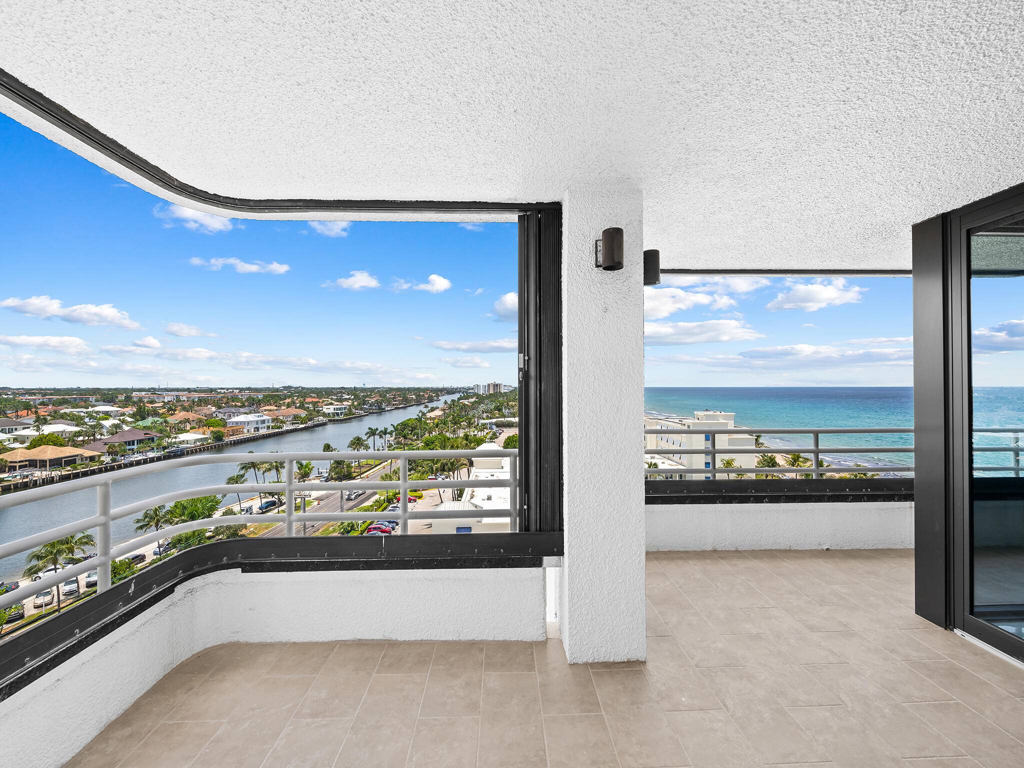 Fabulous panoramic views of the ocean, Intracoastal, city skyline, plus sunrises and sunsets await the new resident of this newly remodeled, spacious and unique abode !