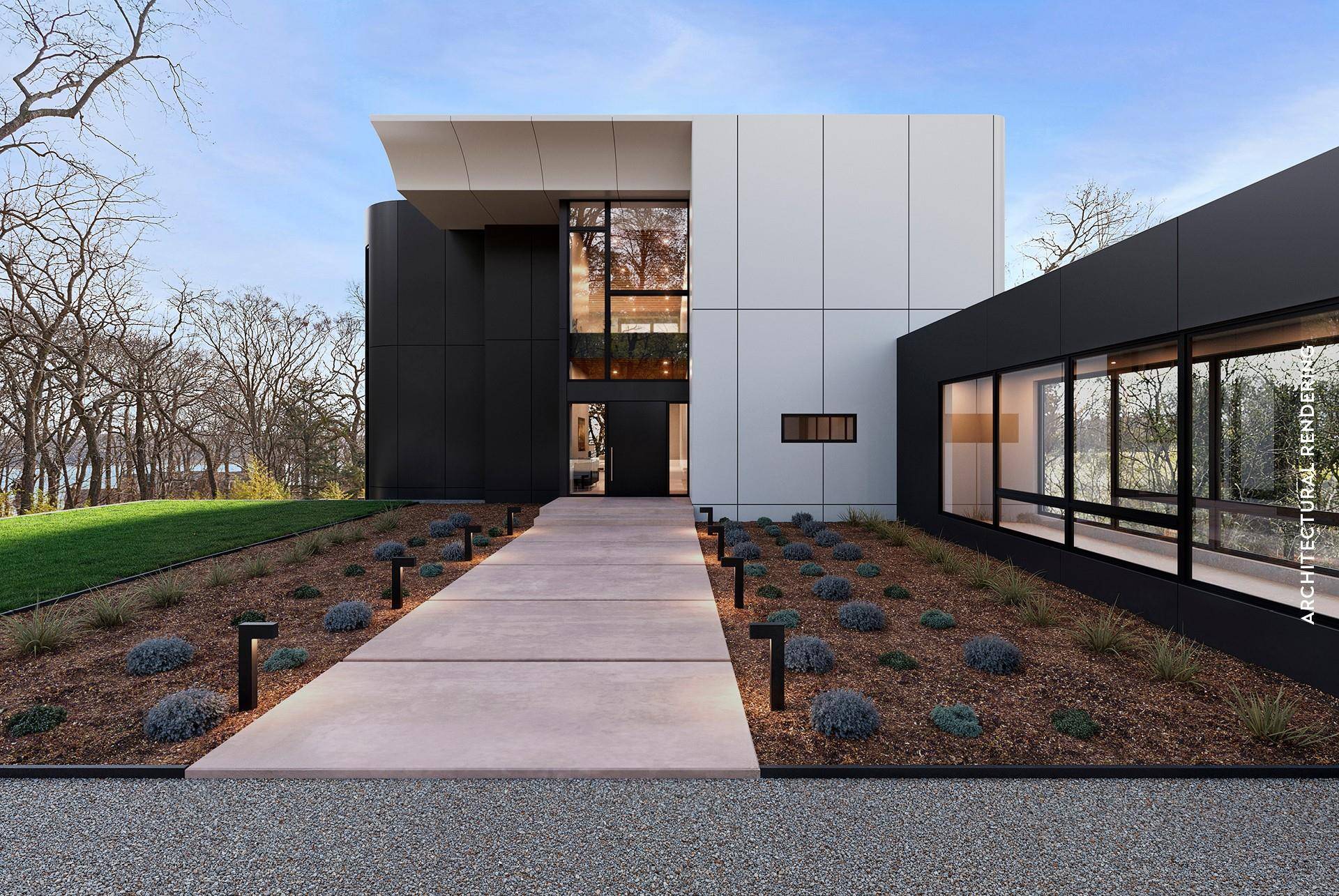 A one of a kind modern masterpiece overlooking Stony Brook Harbor, this new construction home with its striking design is a beautiful juxtaposition of its natural surroundings.