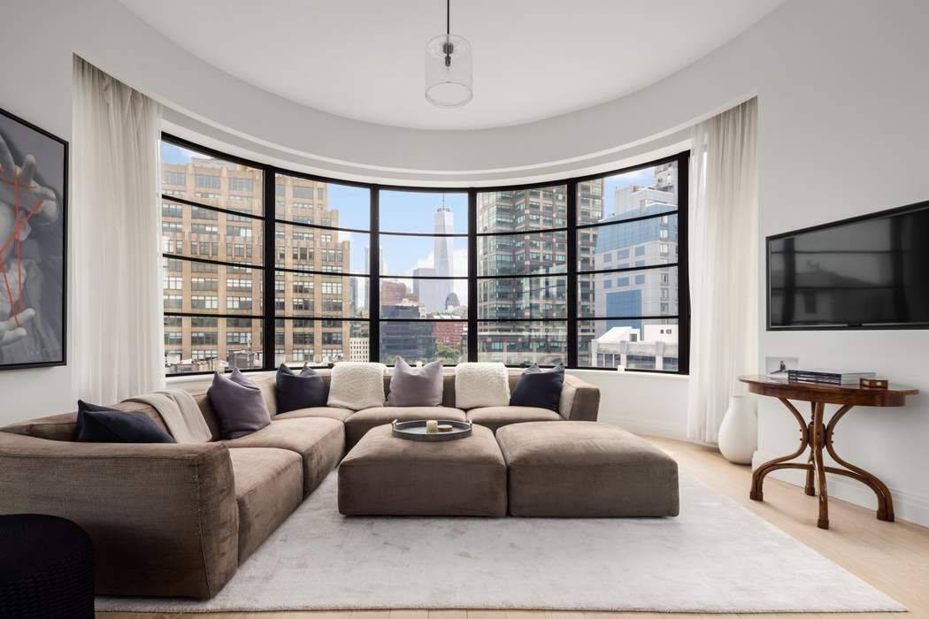 Situated high above Soho, boasting open views, private outdoor space, and four sun flooded exposures, this mint condition 3 bedroom, 3.
