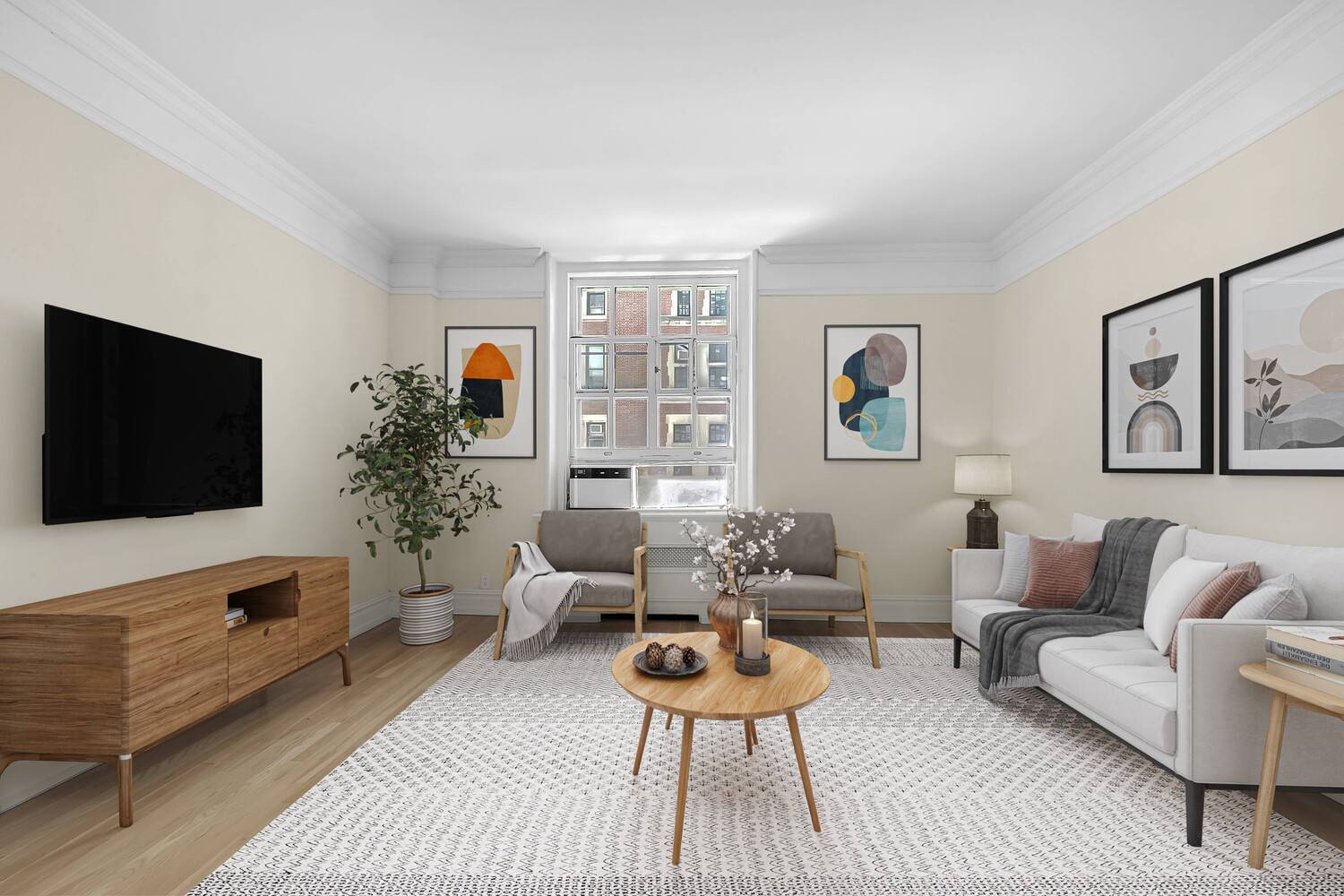 750 sq. ft. 1 bedroom facing South and West.