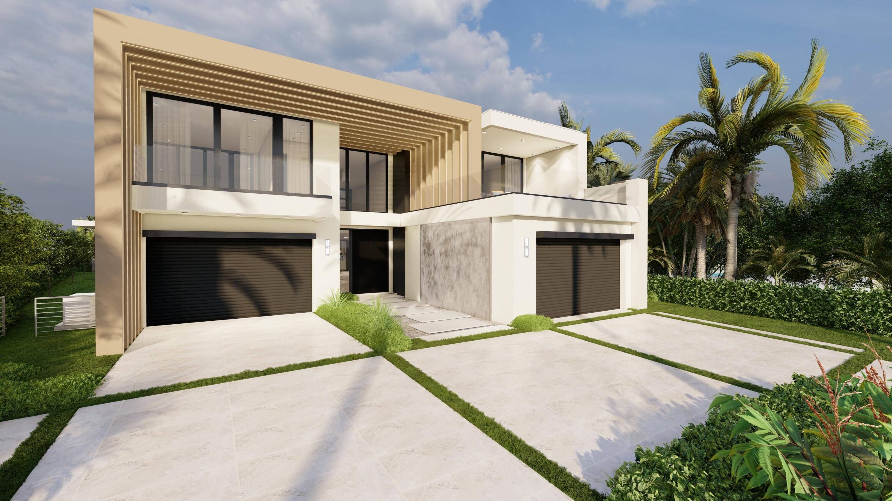 217 Thatch Palm Dr, Brand New Exquisite Contemporary Golf Course Estate sits on the 15th hole located in the world renowned Royal Palm Yacht CC.